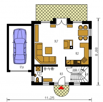 Mirror image | Floor plan of ground floor - PREMIER 62